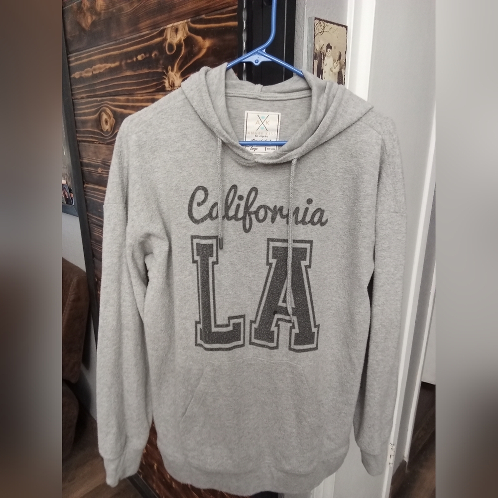 California LA Hooded Sweatshirt - GraySize Large